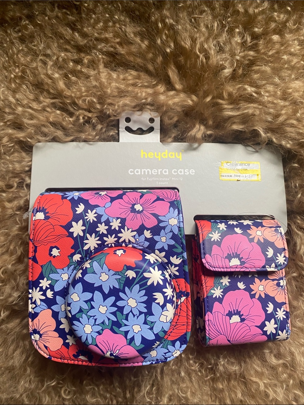 heyday Floral Camera Case for Instax Mini 12 in Blue/Pink